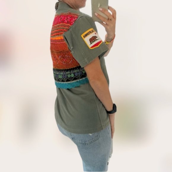 Upcycle Military Jacket H’mong Tribe (Size S) - Picture 3 of 16